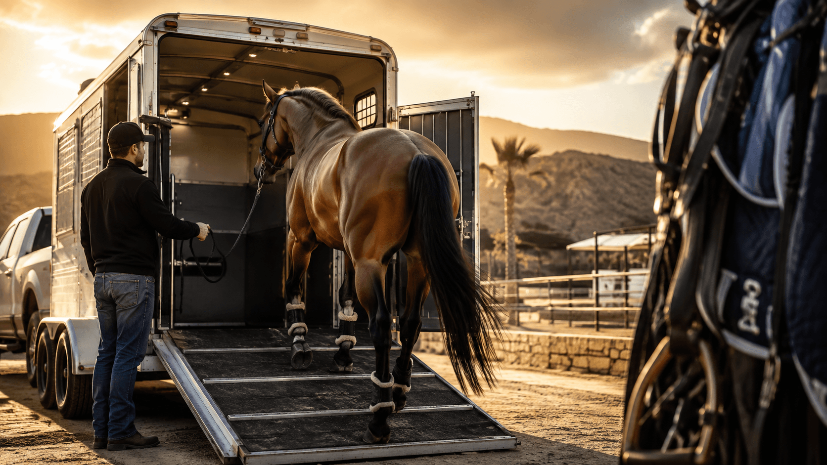 الرحلة التي يخشاها خيلك: الدليل الشامل لنقل الخيل بأمان وتحميله في المقطورة
